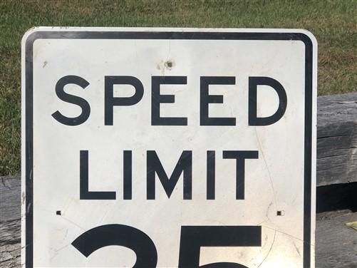 Speed Limit 35 Vintage Sign, 30x24 Vintage Metal Road Sign, C