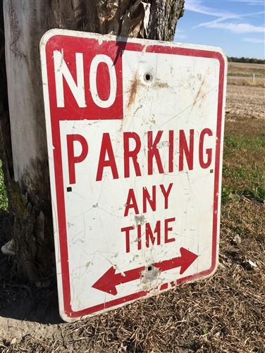 No Parking Any Time Street Sign, 24x18 Vintage Metal Road Sign, Garage Art, N