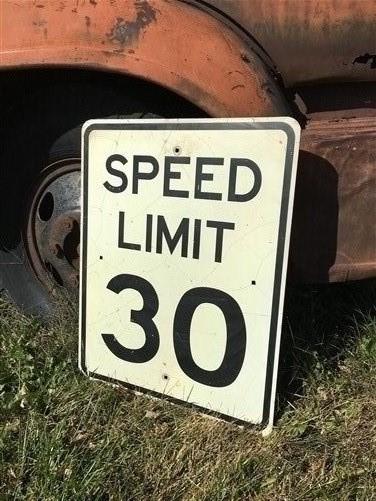 Speed Limit 30 Vintage Sign, 30x24 Vintage Metal Road Sign, D