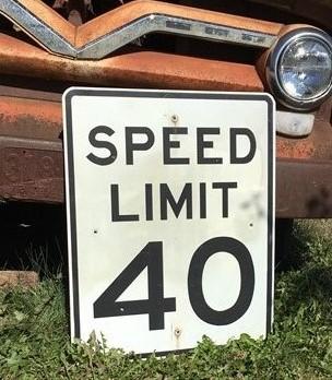 Speed Limit 40 Vintage Sign, 30x24 Vintage Metal Road Sign, B