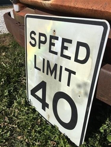 Speed Limit 40 Vintage Sign, 30x24 Vintage Metal Road Sign, B