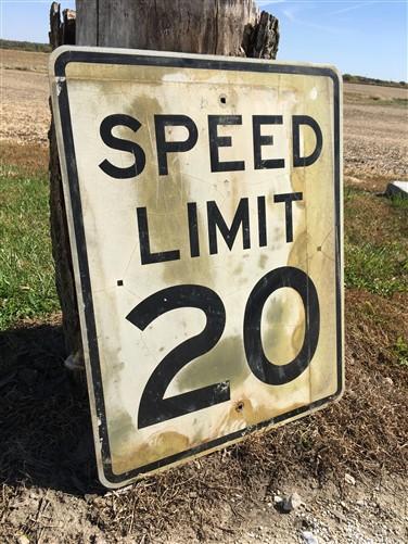 Speed Limit 20 Vintage Sign, 30x24 Vintage Metal Road Sign, C