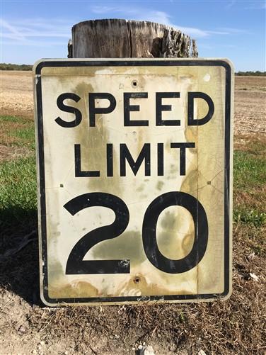 Speed Limit 20 Vintage Sign, 30x24 Vintage Metal Road Sign, C