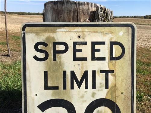 Speed Limit 20 Vintage Sign, 30x24 Vintage Metal Road Sign, C