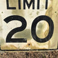 Speed Limit 20 Vintage Sign, 30x24 Vintage Metal Road Sign, C