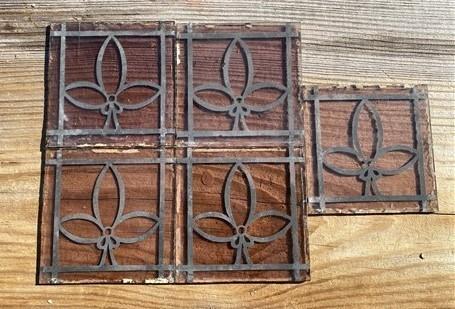 10 Stained Leaded Art Glass Reclaimed Church Window Parts, Purple Trinity C