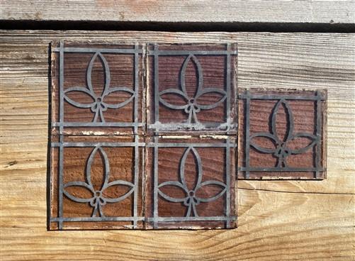 10 Stained Leaded Art Glass Reclaimed Church Window Parts, Purple Trinity E