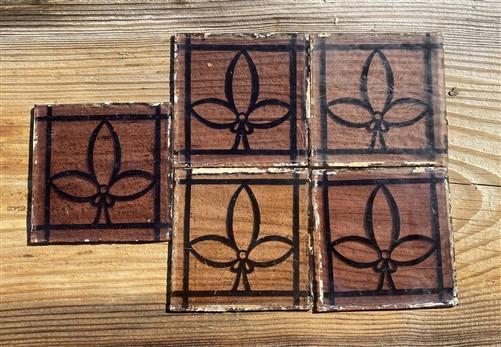 10 Stained Leaded Art Glass Reclaimed Church Window Parts, Purple Trinity E