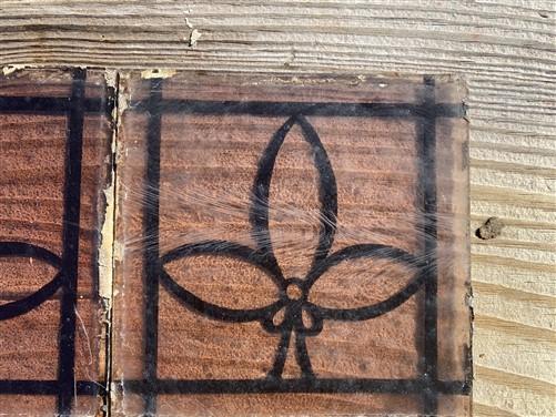 10 Stained Leaded Art Glass Reclaimed Church Window Parts, Purple Trinity E