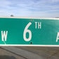 SW 6th Av Street Sign, 9x24 Vintage Green Road Sign, Metal Road Sign, G