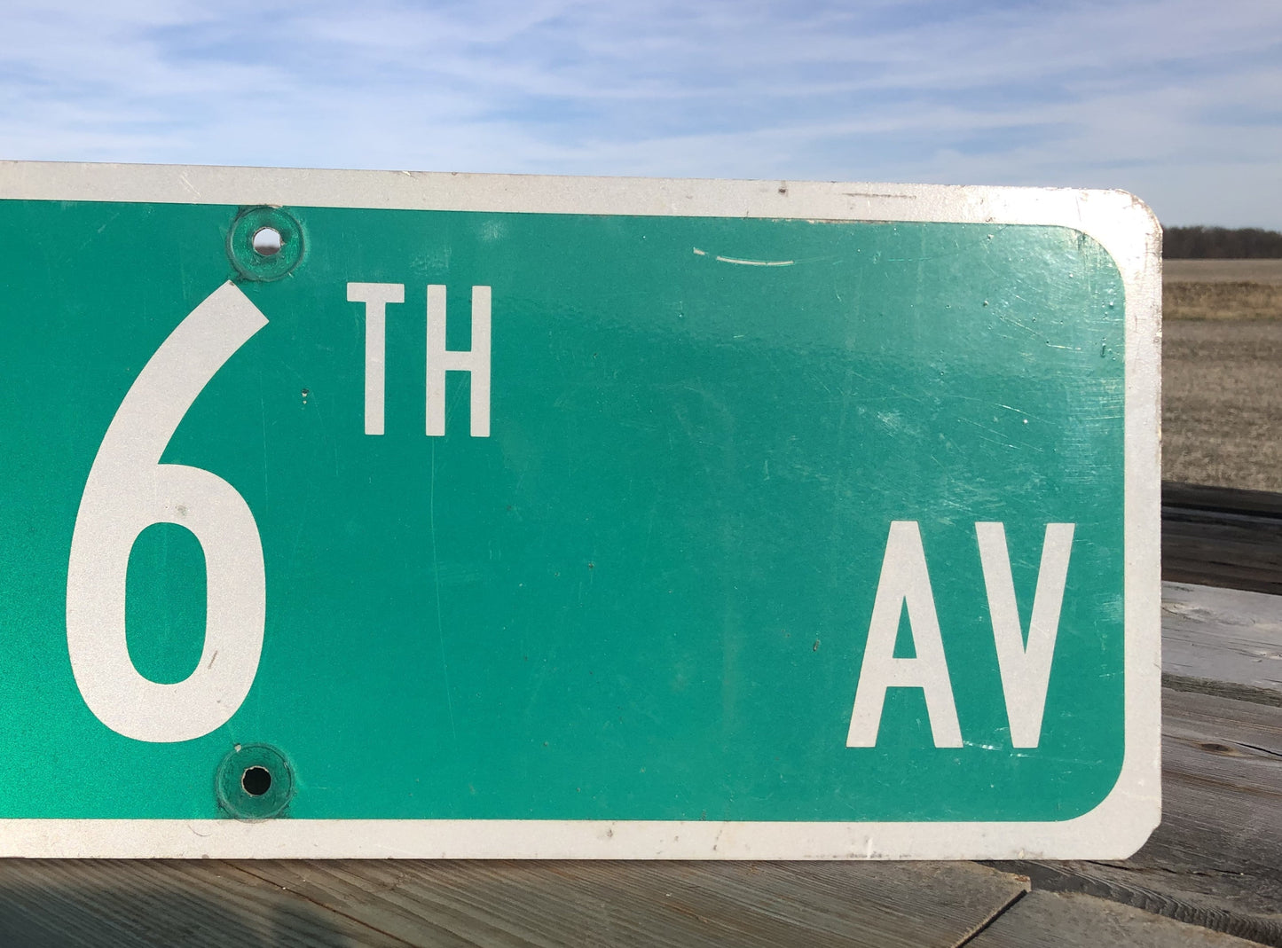 SW 6th Av Street Sign, 9x24 Vintage Green Road Sign, Metal Road Sign, G