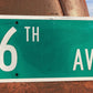 SW 6th Av Street Sign, 9x24 Vintage Green Road Sign, Metal Road Sign, H