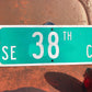 SE 38th CR Street Sign, 9x24 Vintage Green Road Sign, Metal Road Sign, B