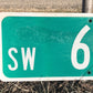 SW 6th Av Street Sign, 9x24 Vintage Green Road Sign, Metal Road Sign, J