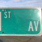 NW 1st Av Street Sign, 9x24 Vintage Green Road Sign, Metal Road Sign, G