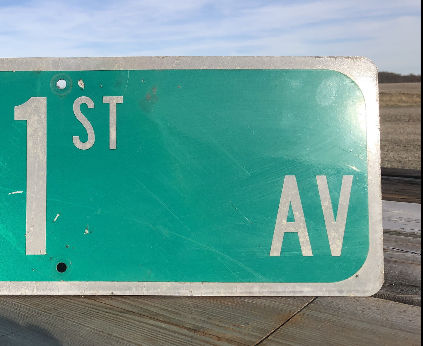 NW 1st Av Street Sign, 9x24 Vintage Green Road Sign, Metal Road Sign, G