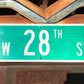 SW 28th ST Street Sign, 9x24 Vintage Green Road Sign, Metal Road Sign, B