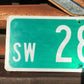 SW 28th ST Street Sign, 9x24 Vintage Green Road Sign, Metal Road Sign, B