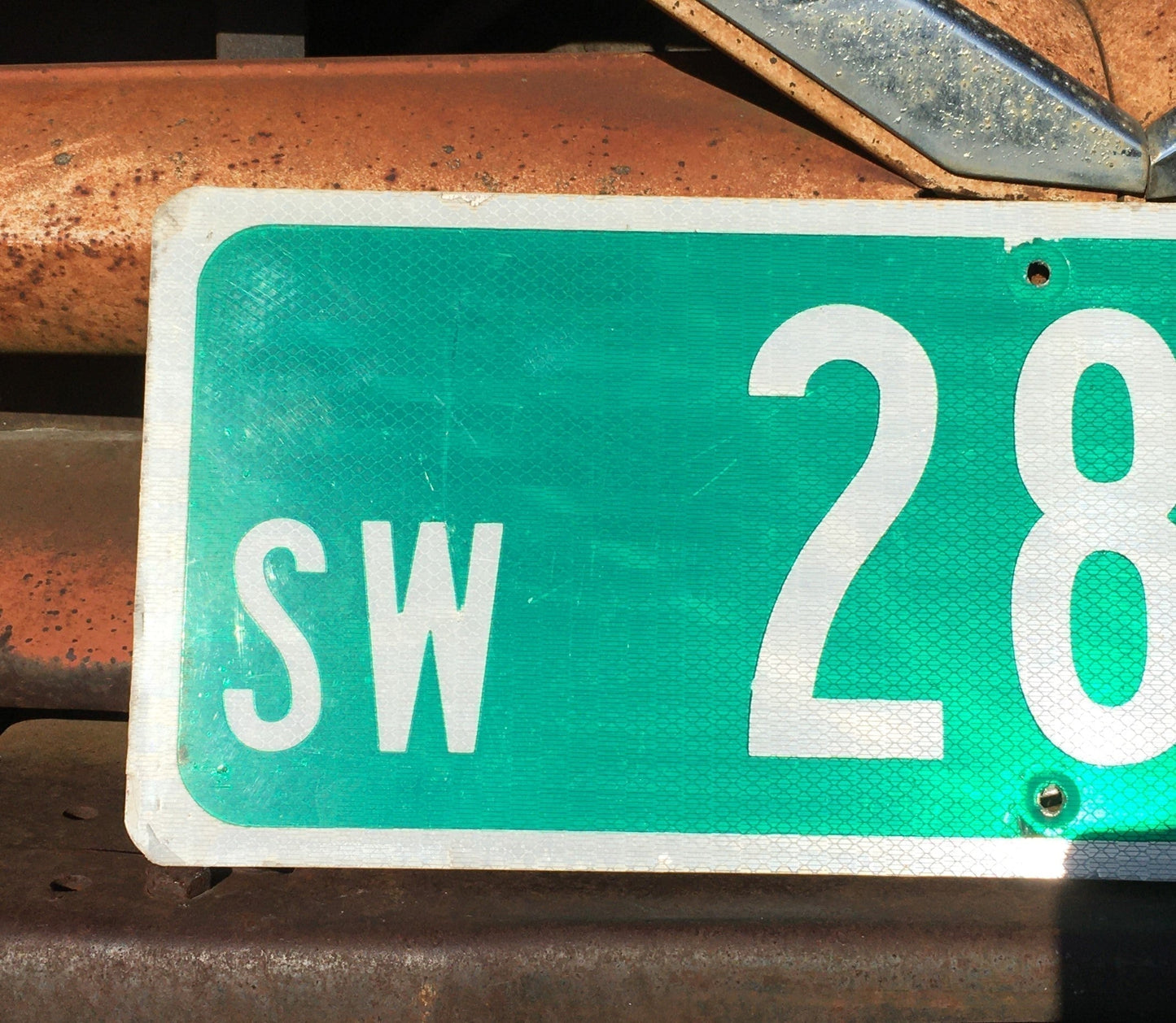 SW 28th ST Street Sign, 9x24 Vintage Green Road Sign, Metal Road Sign, B