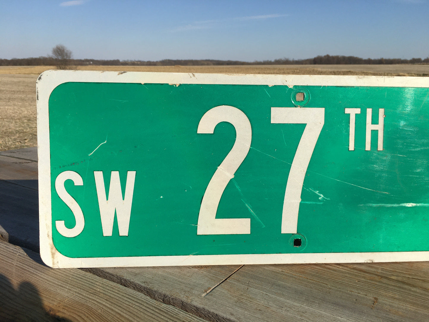 SW 27th TER Street Sign, 9x24 Vintage Green Road Sign, Metal Road Sign, B