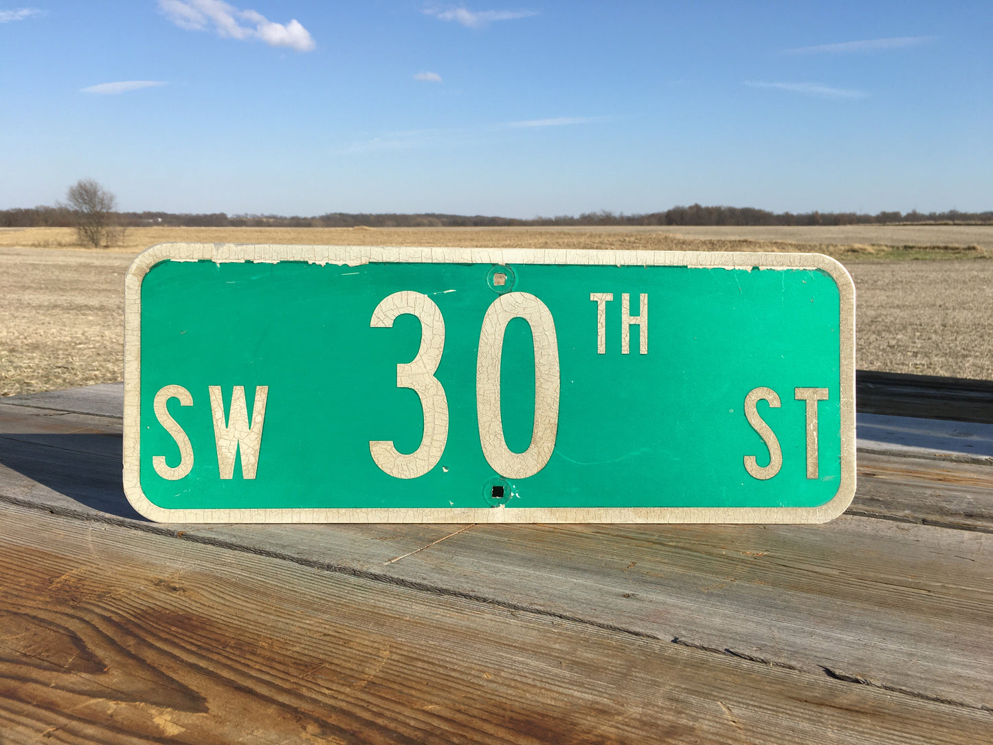 SW 30th ST Street Sign, 9x24 Vintage Green Road Sign, Metal Road Sign, B