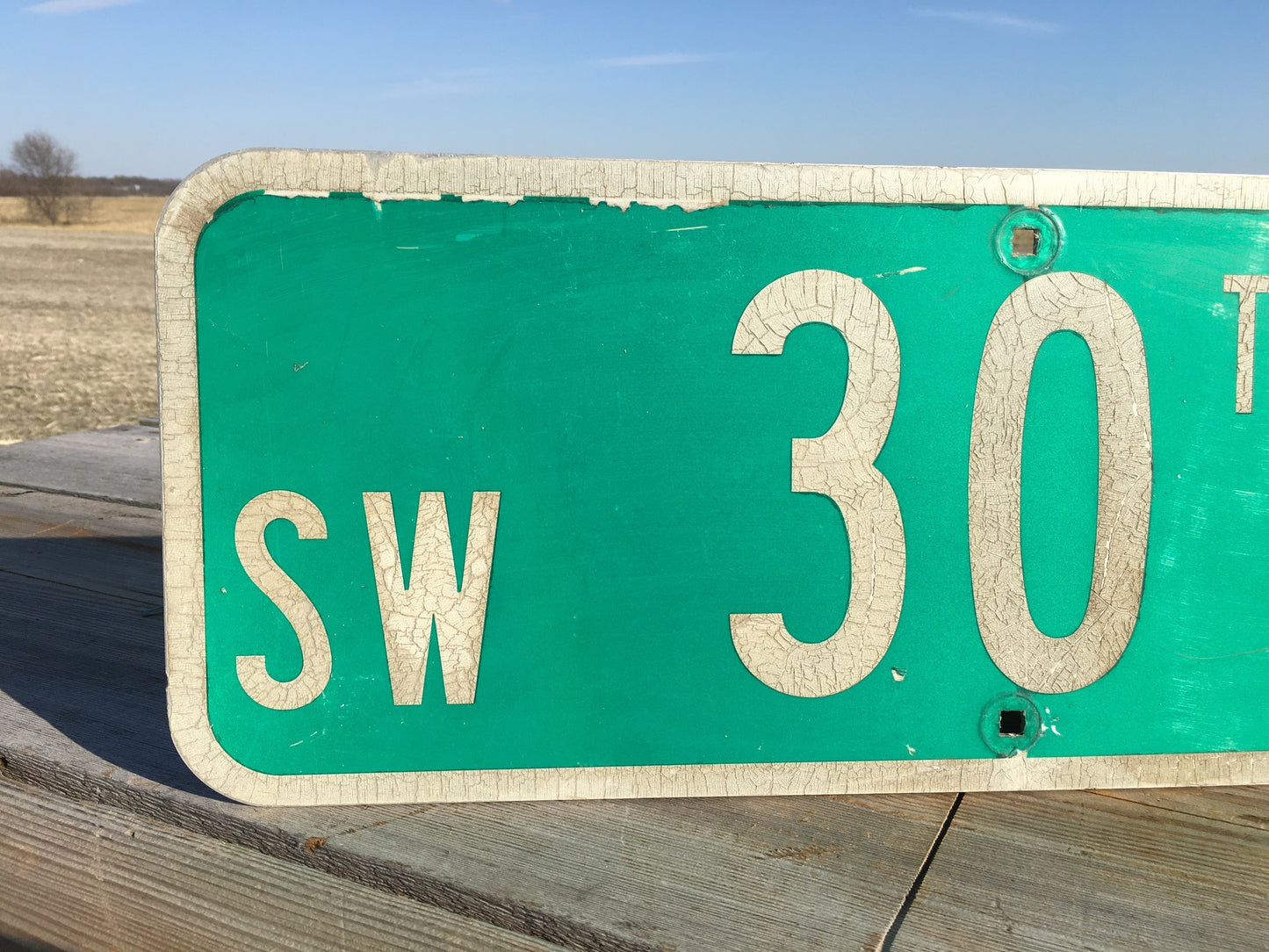 SW 30th ST Street Sign, 9x24 Vintage Green Road Sign, Metal Road Sign, B