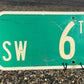 SW 6th Av Street Sign, 9x24 Vintage Green Road Sign, Metal Road Sign, C