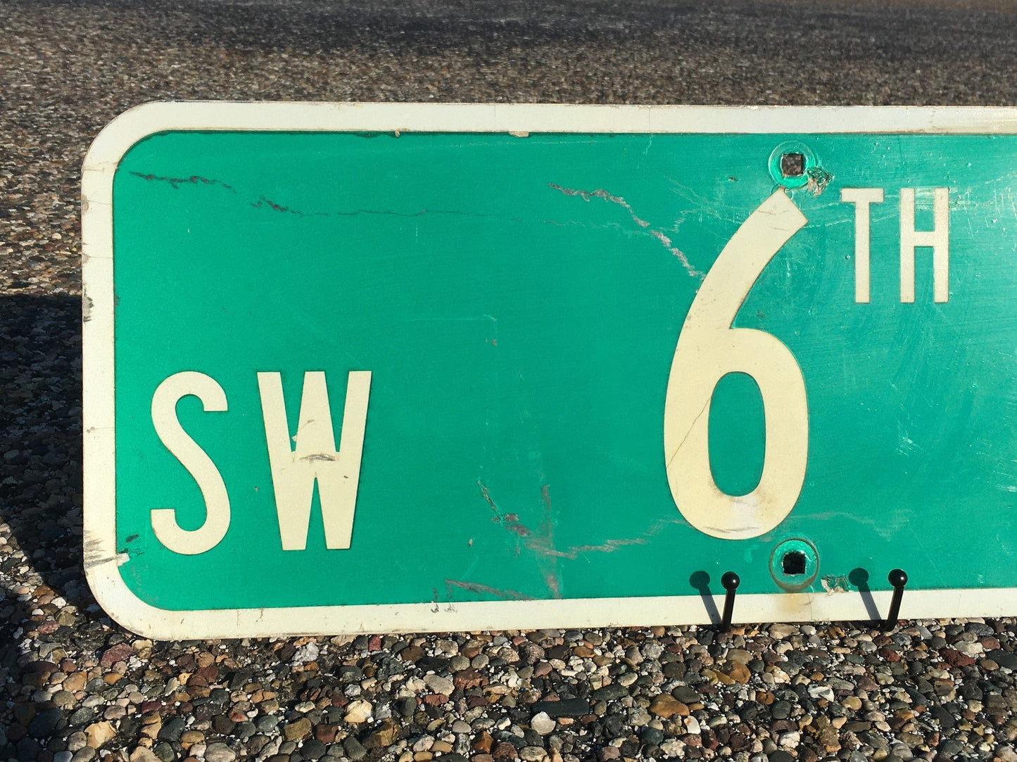 SW 6th Av Street Sign, 9x24 Vintage Green Road Sign, Metal Road Sign, C