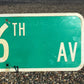 SW 6th Av Street Sign, 9x24 Vintage Green Road Sign, Metal Road Sign, C