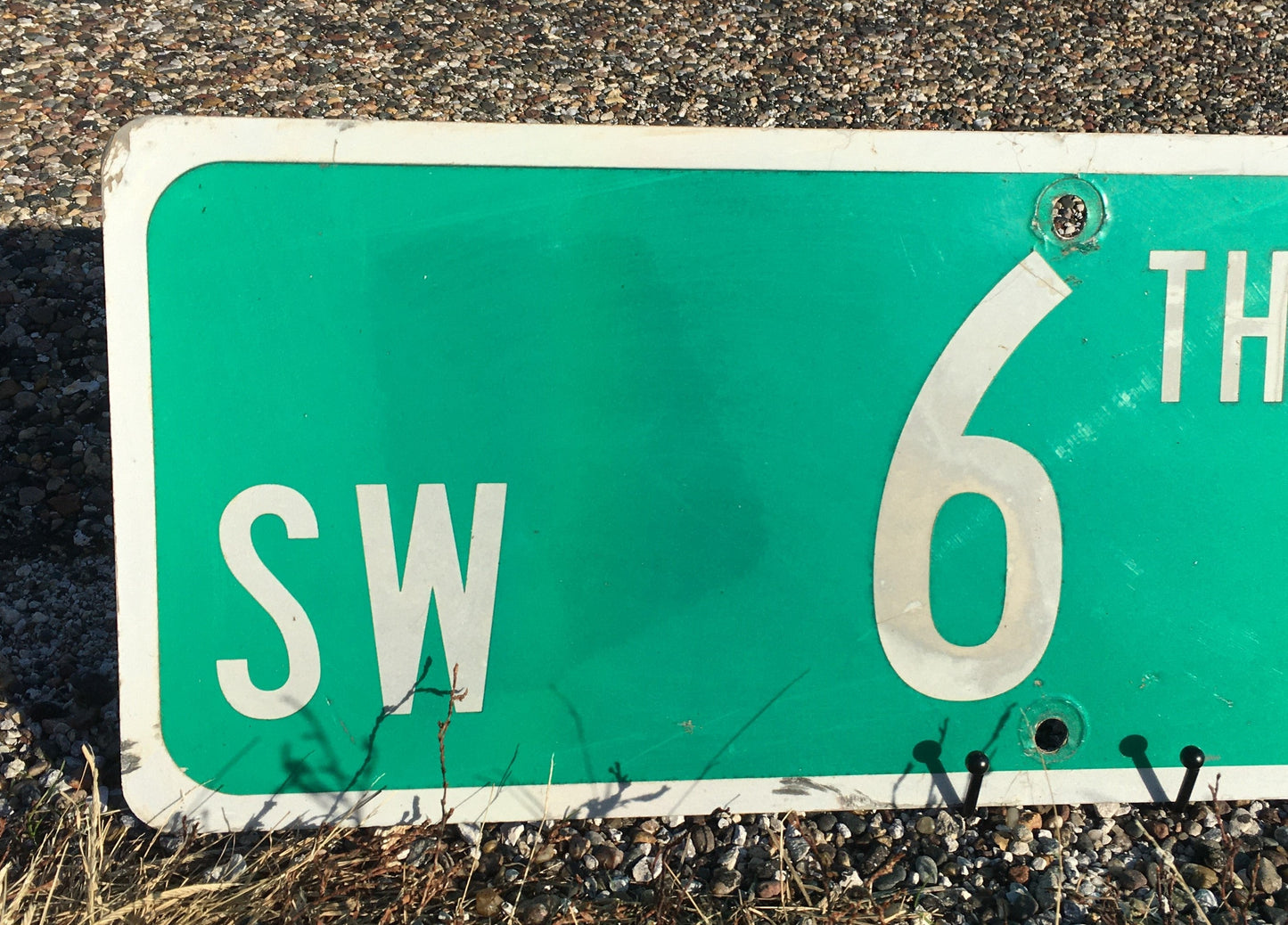 SW 6th AV Street Sign, 9x24 Vintage Green Road Sign, Metal Road Sign, D