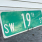 SW 19th ST Street Sign, 9x24 Vintage Green Road Sign, Metal Road Sign, C