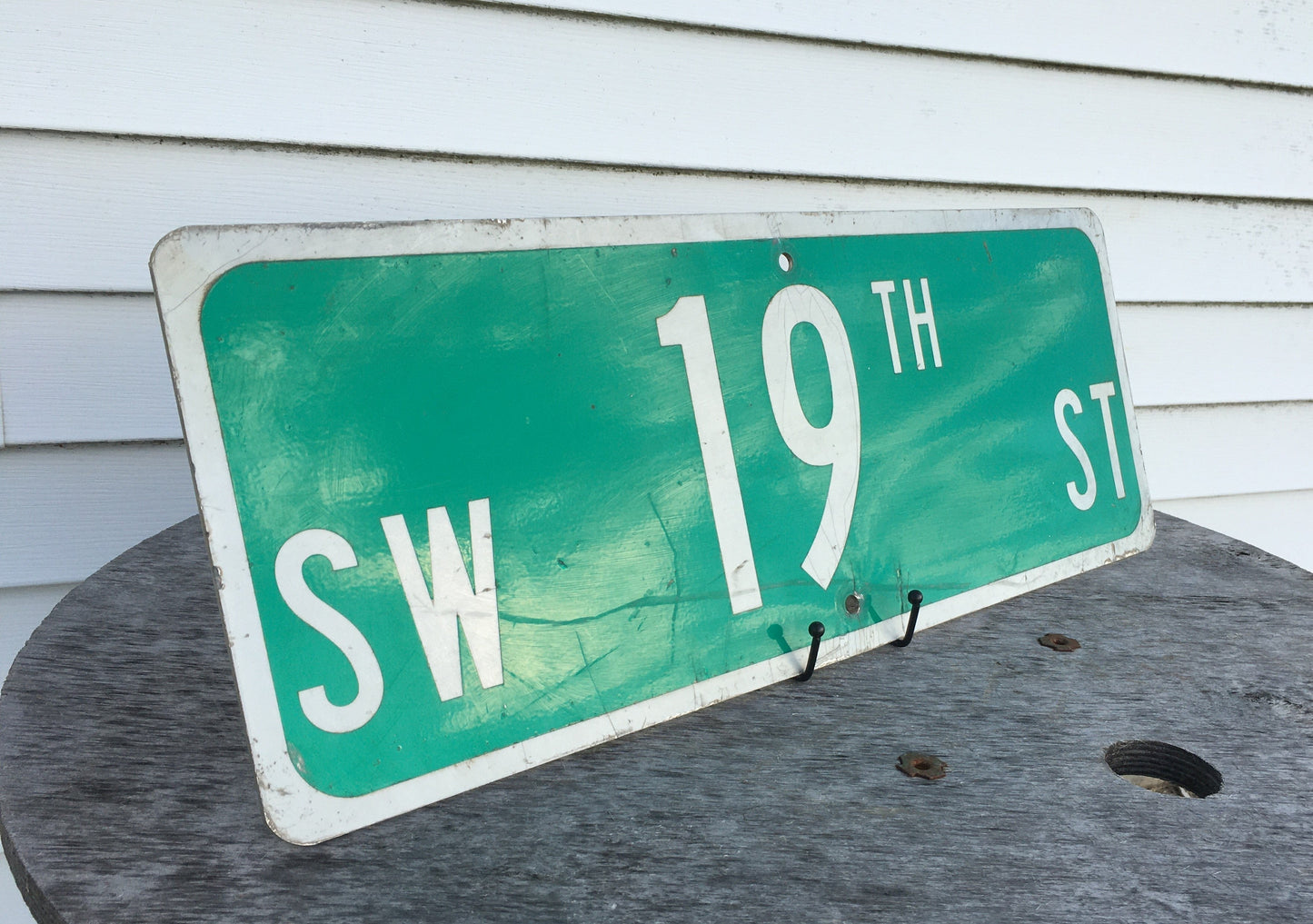 SW 19th ST Street Sign, 9x24 Vintage Green Road Sign, Metal Road Sign, C