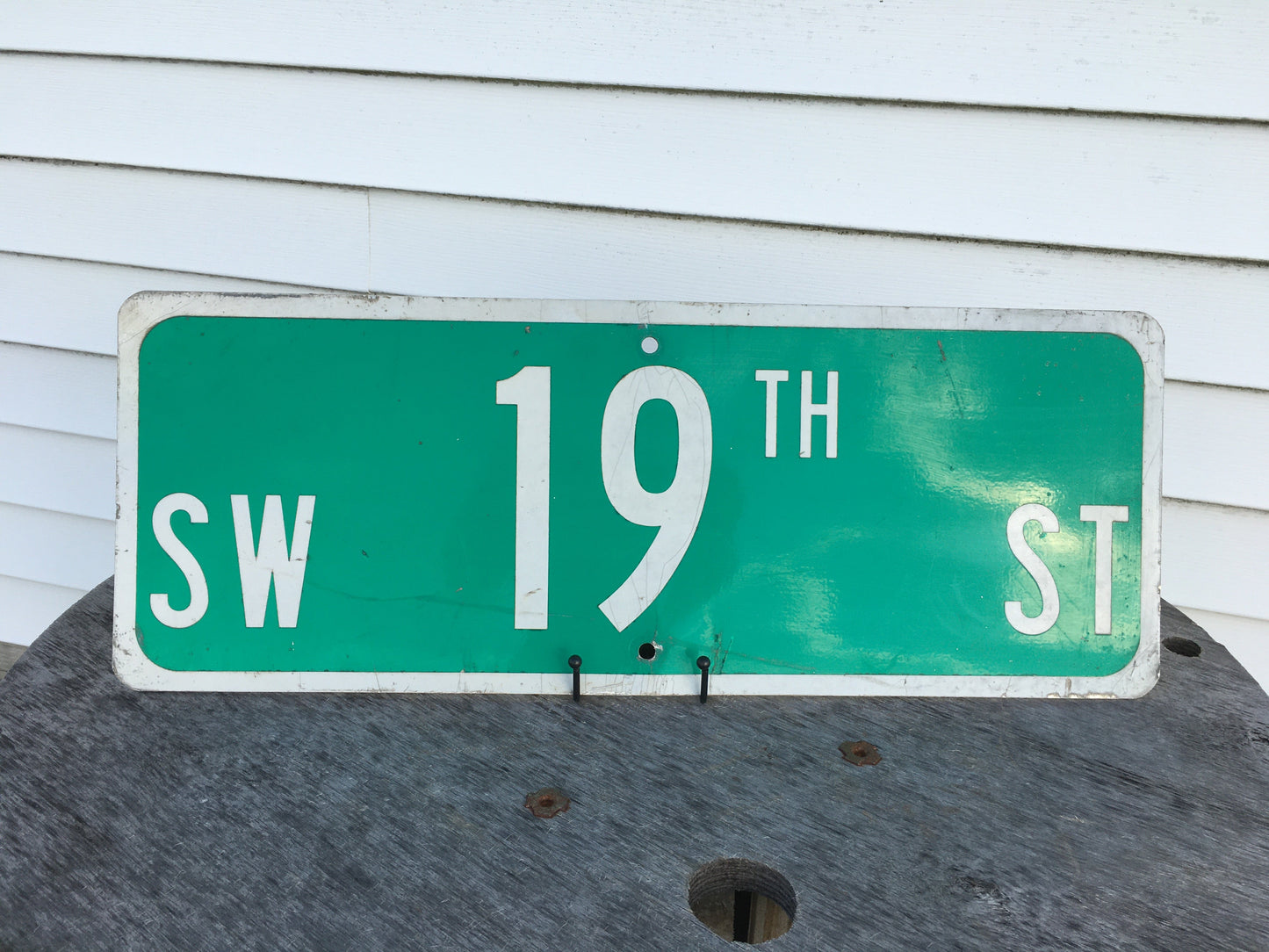 SW 19th ST Street Sign, 9x24 Vintage Green Road Sign, Metal Road Sign, C