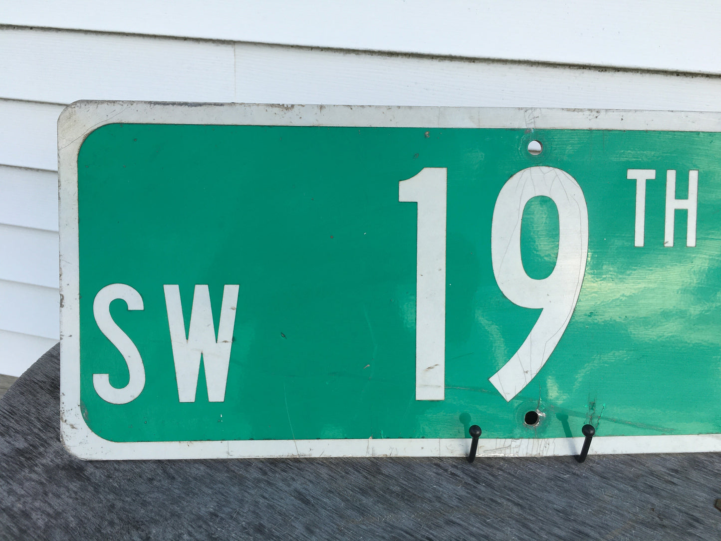 SW 19th ST Street Sign, 9x24 Vintage Green Road Sign, Metal Road Sign, C