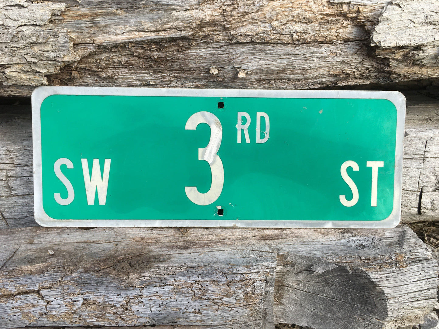 SW 3rd ST Street Sign, 9x24 Vintage Green Road Sign, Metal Road Sign, A