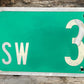 SW 3rd ST Street Sign, 9x24 Vintage Green Road Sign, Metal Road Sign, A