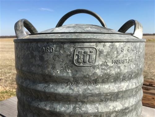 Western Field Hawthorne Galvanized Tin 5 Gallon Water Cooler, Vintage Picnic