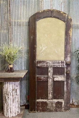 Vintage Arched Top Door, Architectural Salvage, Single Entrance Door (35.5x86.5)