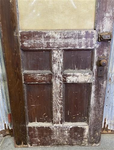 Vintage Arched Top Door, Architectural Salvage, Single Entrance Door (35.5x86.5)