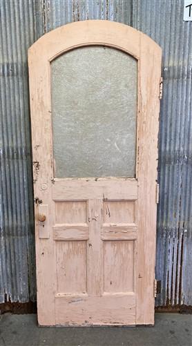 Vintage Arched Top Door, Architectural Salvage, Single Entrance Door (35.5x86.5)