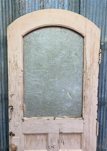 Vintage Arched Top Door, Architectural Salvage, Single Entrance Door (35.5x86.5)