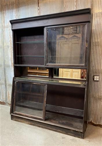 Antique Walnut Glass Display Cabinet, Store Showcase, Pharmacy Apothecary, B