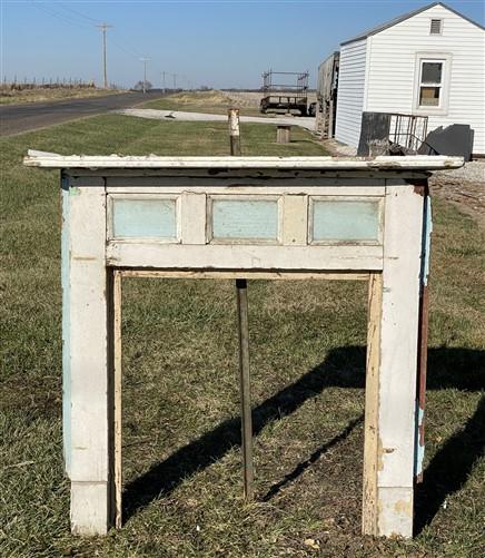 Antique Fireplace Mantel Surround (52x48) Architectural Salvage Rustic, A192