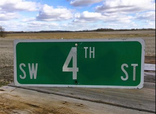 SW 4th ST Street Sign, 9x24 Vintage Green Road Sign, Metal Road Sign, B