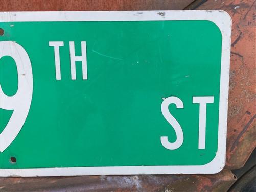 SW 19th ST Street Sign, 9x24 Vintage Green Road Sign, Metal Road Sign, D