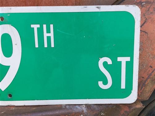 SW 19th ST Street Sign, 9x24 Vintage Green Road Sign, Metal Road Sign, D