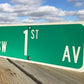 SW 1st AV Street Sign, 9x24 Vintage Green Road Sign, Metal Road Sign, F