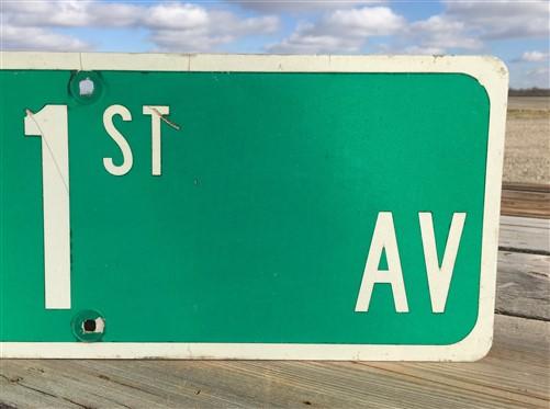 SW 1st AV Street Sign, 9x24 Vintage Green Road Sign, Metal Road Sign, F