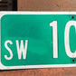 SW 10th AV Street Sign, 9x24 Vintage Green Road Sign, Metal Road Sign, E