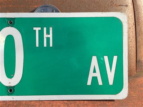 SW 10th AV Street Sign, 9x24 Vintage Green Road Sign, Metal Road Sign, E